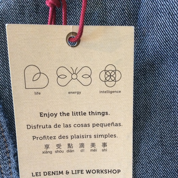 L.e.i. Dark Blue Distressed Jean Jacket Juniors Size S, NWT - Picture 6 of 16